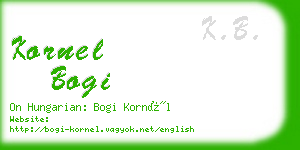 kornel bogi business card